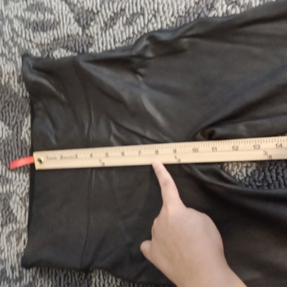 Spanx Black Leggings High Rise Party Tummy Control Womens Size Large - Picture 6 of 9